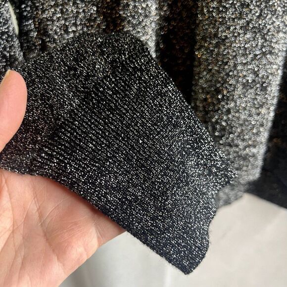 Levi's Scoop Neck Long Sleeve Metallic Wool Blend Sparkly Crop Sweater Size XS - Picture 4 of 11